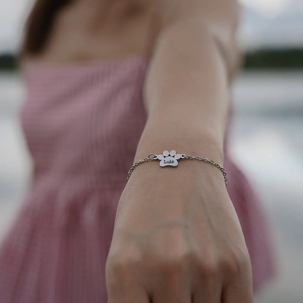 Personalisiertes Pfotenarmband aus Edelstahl, Unisex – Modell Tinou — Foto 6